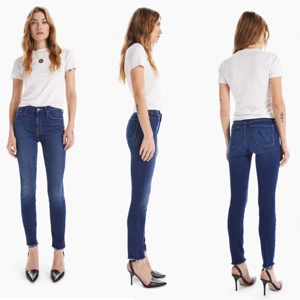 MOTHER high waisted looker ankle fray jeans Sz 26